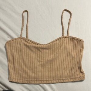 SHEIN Tan Ribbed Camisole Crop Top